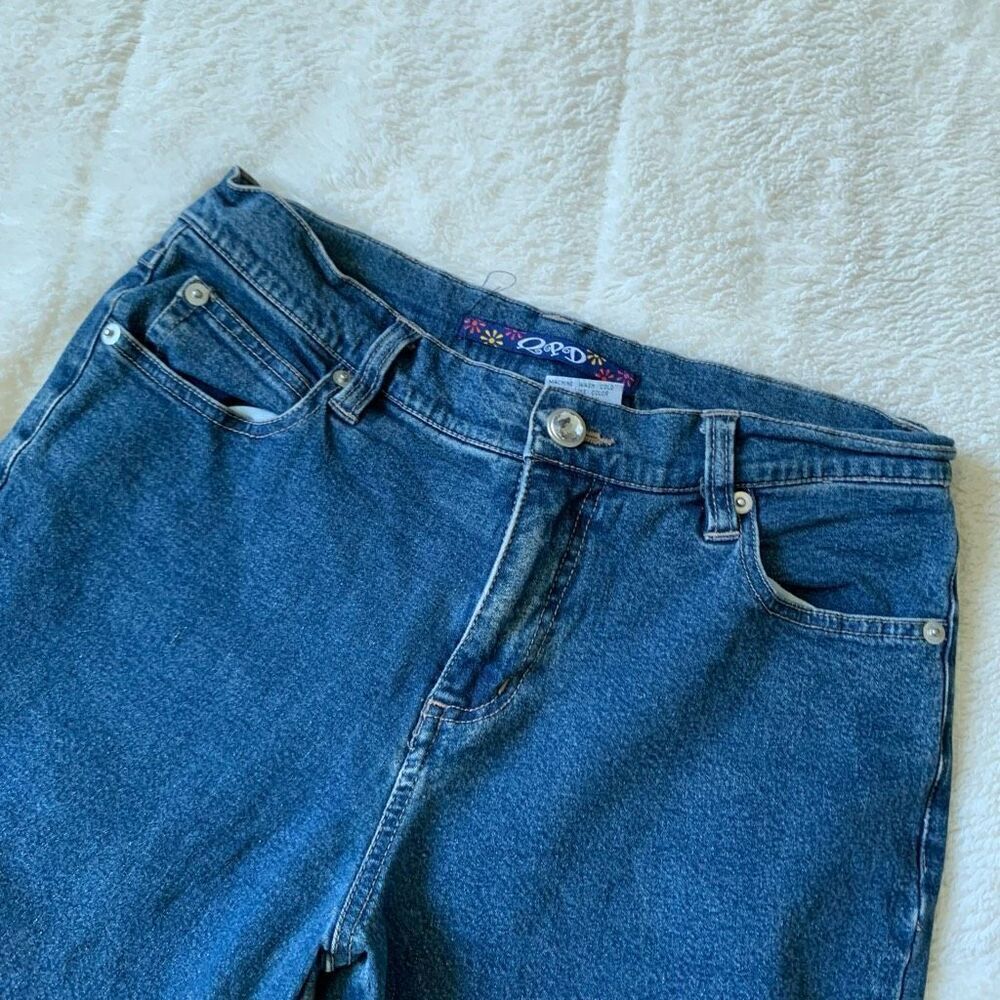 Vintage Y2K QPD Rhinestone Slit Bootcut Jeans Sz 5, Waist 14 - Inseam 30 EUC - Picture 5 of 9